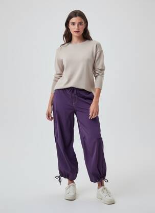 Pantalon larg talie joasă violet JJXX femeie
