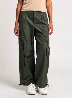 Pantalon cargo croială dreaptă verde ONLY femeie