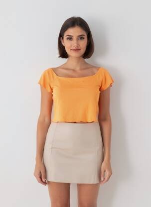 Tricou mâneci scurte mâneci scurte portocalie VERO MODA femeie