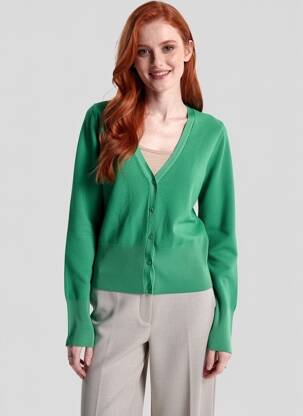 Vestă cu mâneci lungi verde ASTRID BLACK LABEL femeie