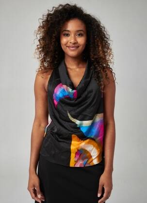 Top negru ASTRID BLACK LABEL femeie