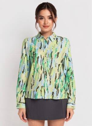 Cămașă croială dreaptă verde VERO MODA femeie