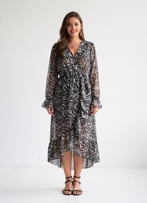 Rochie lungă negru HAILYS femeie