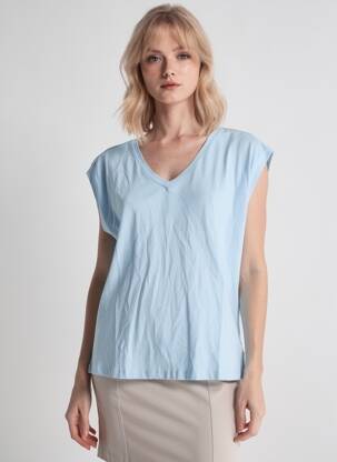 Tricou croială dreaptă albastru ONLY femeie