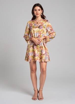Rochie scurtă galben ONLY femeie