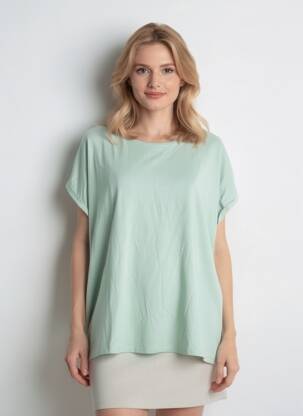 Tricou croială dreaptă mâneci scurte albastru VERO MODA femeie