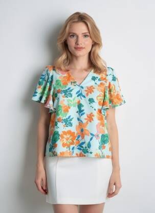 Bluză mâneci scurte portocalie VERO MODA femeie