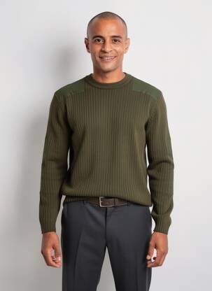 Pulover guler rotund mâneci lungi verde DAYTONA bărbat