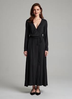 Rochie lungă negru ASTRID BLACK LABEL femeie