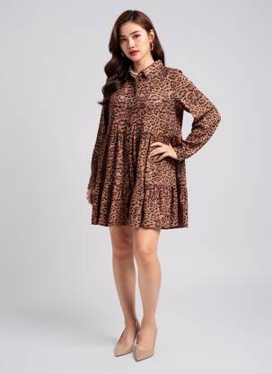 Rochie scurtă maro HAILYS femeie