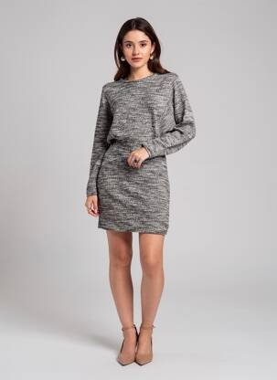 Rochie scurtă gri MANGO femeie