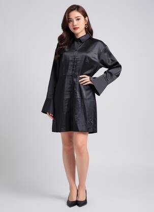 Rochie midi mâneci lungi mâneci lungi negru JJXX femeie