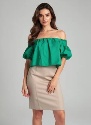 Top verde JACQUELINE DE YONG femeie