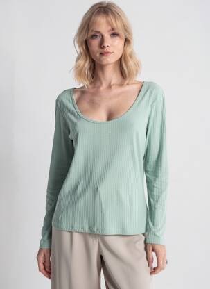 Tricou verde MANGO femeie