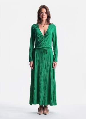 Rochie lungă verde ASTRID BLACK LABEL femeie