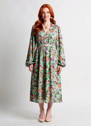 Rochie lungă mâneci lungi mâneci lungi verde VERO MODA femeie