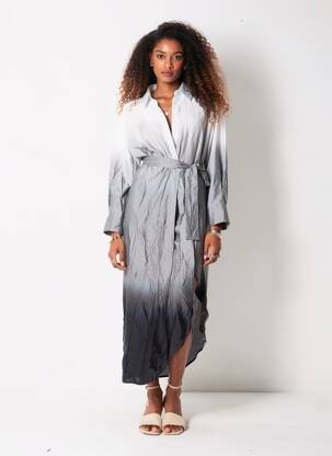 Rochie lungă gri MANGO femeie