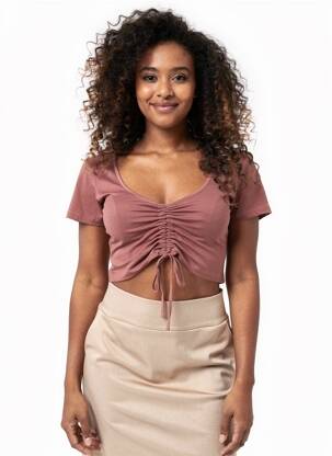 Tricou guler rotund mâneci scurte roșu ONLY femeie