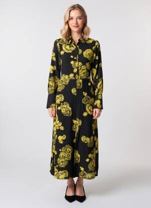 Rochie lungă negru ASTRID BLACK LABEL femeie