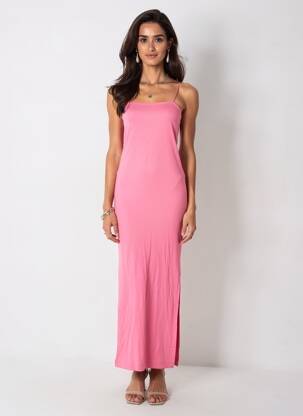 Rochie lungă fără mâneci fără mâneci roz ONLY femeie