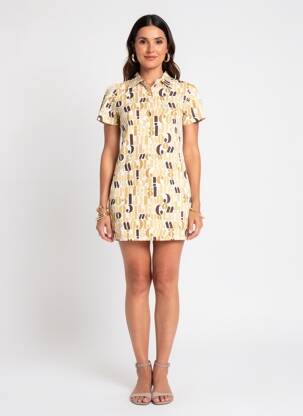 Rochie scurtă galben MOTEL femeie