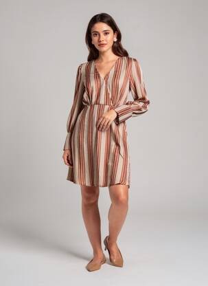 Rochie scurtă maro VILA femeie