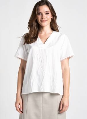 Tricou guler în v alb JACQUELINE DE YONG femeie