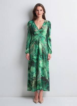 Rochie lungă verde ASTRID BLACK LABEL femeie