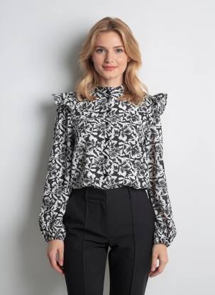Cămașă guler mao mâneci lungi negru VERO MODA femeie