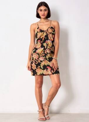 Rochie scurtă negru MANGO femeie