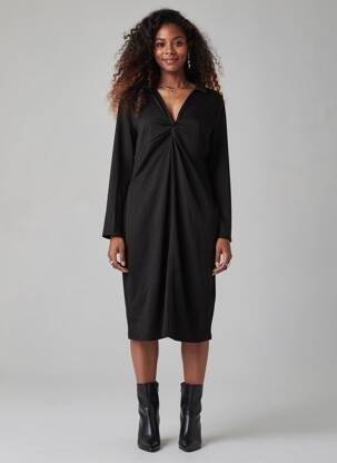 Rochie midi negru JACQUELINE DE YONG femeie