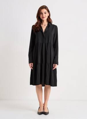 Rochie midi mâneci lungi mâneci lungi negru JACQUELINE DE YONG femeie