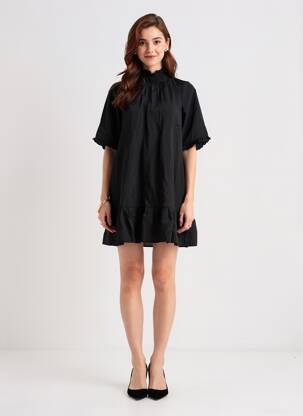 Rochie scurtă guler în v negru VERO MODA femeie