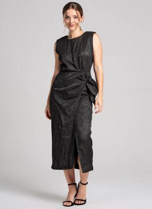 Rochie midi negru ASTRID BLACK LABEL femeie