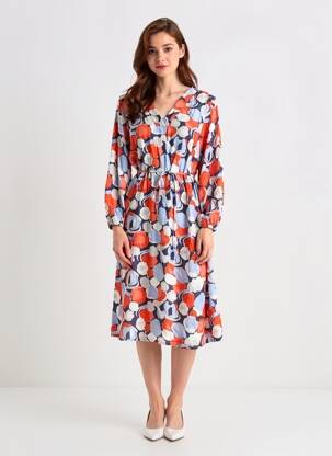 Rochie midi portocalie TOM TAILOR femeie