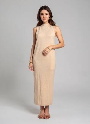 Rochie pulover maro MANGO femeie