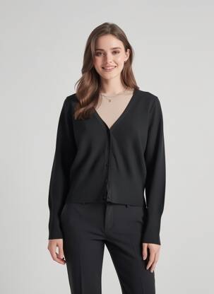 Vestă cu mâneci lungi negru ASTRID BLACK LABEL femeie