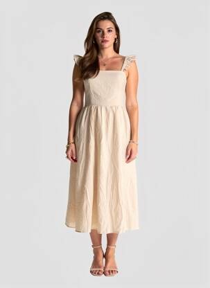 Rochie scurtă fără mâneci fără mâneci bej ONLY femeie