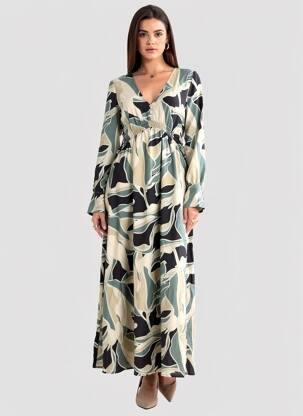 Rochie lungă mâneci lungi mâneci lungi gri VERO MODA femeie