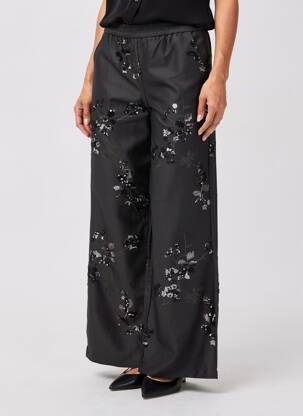 Pantalon larg talie înaltă talie înaltă negru VILA femeie