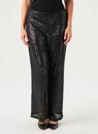 Pantalon larg negru VILA femme