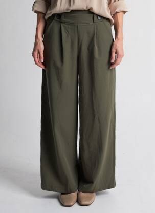 Pantalon drept verde JACQUELINE DE YONG femeie