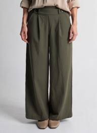 Pantalon drept verde JACQUELINE DE YONG femme