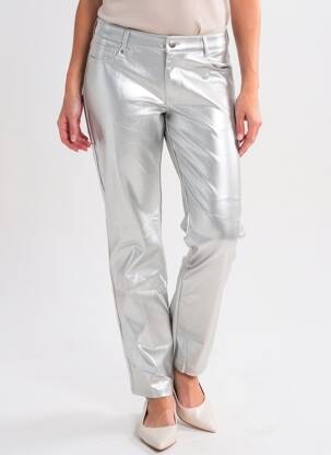 Pantalon drept mărime normală mărime normală argintiu ONLY femeie