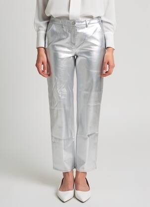 Pantalon drept talie înaltă talie înaltă argintiu JJXX femeie