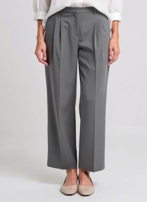 Pantalon larg închidere cu fermoar sub clapetă cu cârlig gri VERO MODA femeie