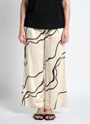 Pantalon larg bej VERO MODA femeie