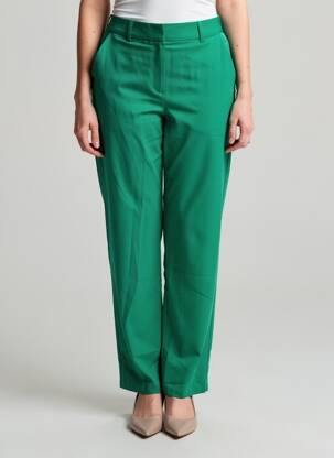 Pantalon drept închidere cu fermoar sub clapetă cu cârlig talie înaltă verde VERO MODA femeie