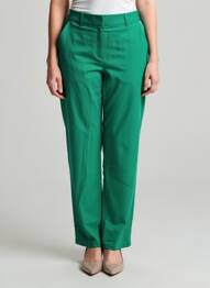 Pantalon drept închidere cu fermoar sub clapetă cu cârlig talie înaltă verde VERO MODA femme
