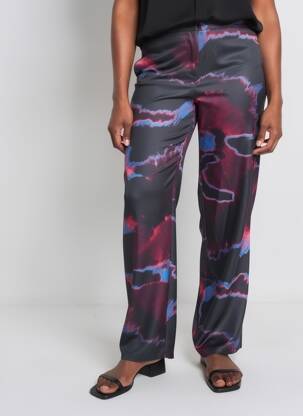 Pantalon drept negru NOOR BY NORA GHARIB femme